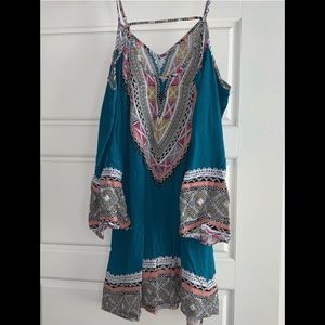Xhilaration boho cold shoulder swim cover up